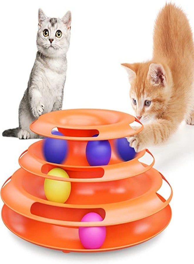 Pups&Pets Tower of Tracks Cat Toy with Moving Balls Pet Amusement Interactive Board Game Toys - Colour May Vary - Image 1